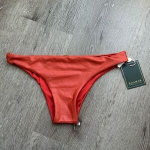 Boamar Textured Bikini Bottoms Rust Orange Made in Colombia NWT Small